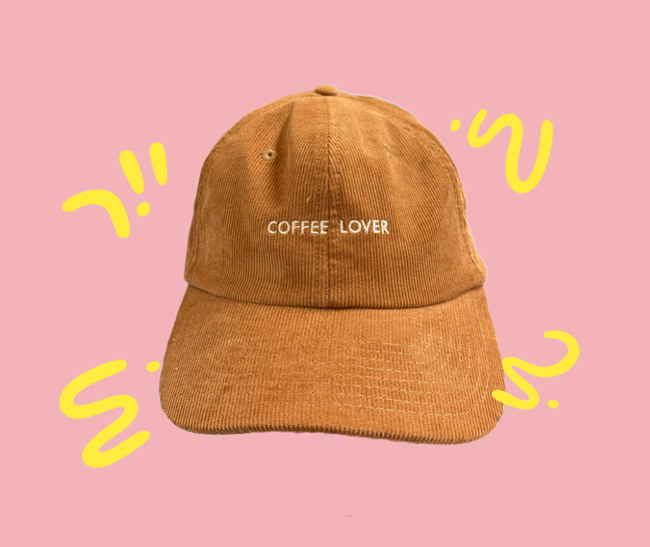 'Coffee Lover' 6 panel cord cap